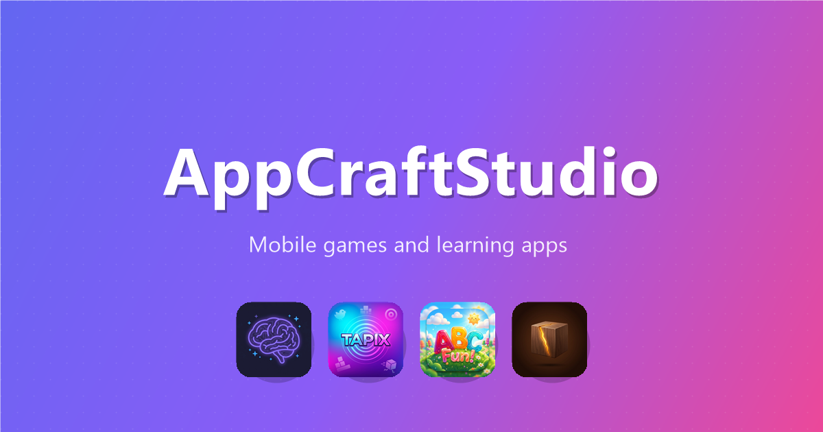 AppCraftStudio — Mobile games & learning apps